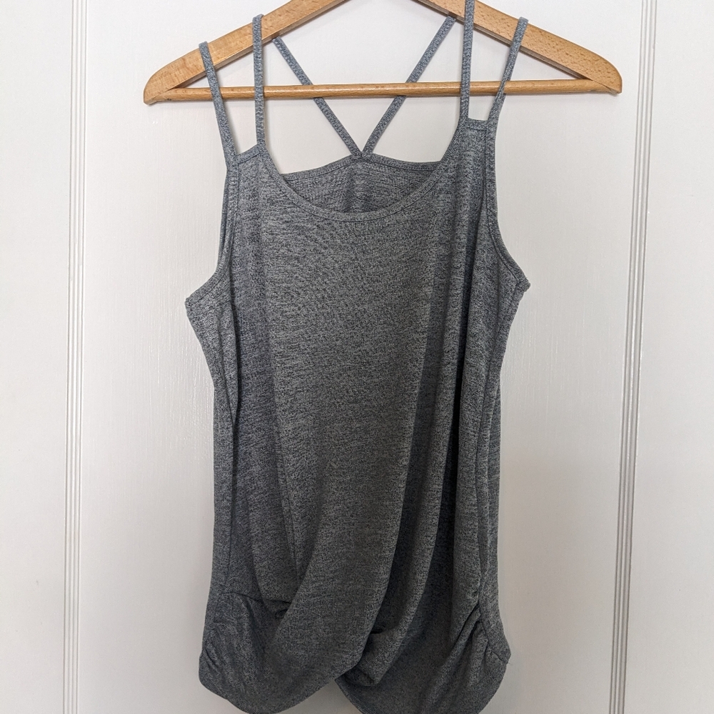 Gray strappy tank